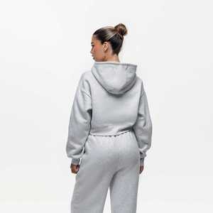 Chándal de 2 piezas gris Marga lavado para mujer más vendido, sudadera transpirable para correr, conjunto de ropa de calle de gimnasio de longitud completa para invierno - Product Image 4