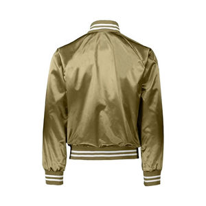 Chaqueta Bomber con Forro Suave, Chaqueta Universitaria de Satén, Chaqueta Corta de Satén Moderna para Mujer, Estilo Universitario - Product Image 6