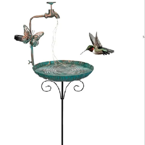 Garden Ornament Designer Bird Bath Wholesale <b>Supplies</b> Bird <b>Feeding</b> Bath Eco Friendly Metal Cleaning Stand - Product Image 1