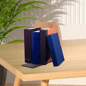 Elegant Wooden & Aluminum Bookends Strong, Durable Metal Design for Bookshelves - Product Image 6