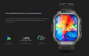 Écran AMOLED de 2,13 pouces, reconnaissance faciale, compatibilité réseau 4G complète, batterie de 1000 mAh, GPS intégré, montre connectée la plus vendue - Product Image 2