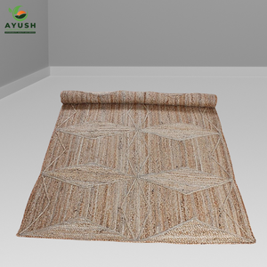 Tapis en jute tressé prêt à être expédié, fait à la main, 100% écologique, tapis en jute pour chambre à coucher et salon - Product Image 6