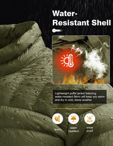 Chaqueta de Invierno Impermeable para Hombre, Ligera, de Lona con Camuflaje, Acolchada, para Viajes, Senderismo, Plegable, para Primavera - Product Image 6