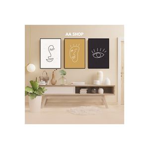 Ensemble de table 3 pièces en MDF avec cadre d'impression de qualité colorée Eye-Face Accents muraux - Product Image 5