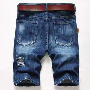 Brand Clothing <b>Stretch</b> Straight Jeans <b>Shorts</b> for Men Classic Style Tears Denim <b>Shorts</b> - Product Image 6