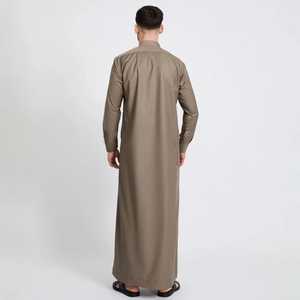 Caftan islamique traditionnel pour hommes Jubba Jalabiya Thobe à manches courtes décontracté arabe Ramadan Robe pour les musulmans - Product Image 5