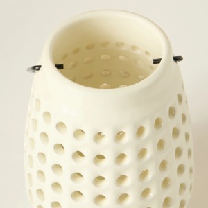 White Ceramic <b>Lantern</b> For Home Decor And Festive Display Use Perfect For Indoor Outdoor Lighting And Gifting Purpose From India - Product Image 6