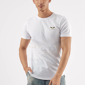 Chemises incurvées pour hommes sur mesure grande taille motif uni tricoté en polyester/coton avec logo personnalisé - Product Image 4