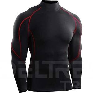 Premium 2025 T-shirts de compression de fibres pour hommes adultes motif solide chemise à col rond vêtements en gros - Product Image 6