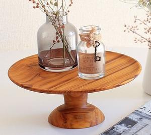 Soporte de pastel de madera maciza hecho a mano con base redonda elegante para mesa de postre de boda y decoración de exhibición de fiesta en casa - Product Image 2