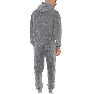 Vente en gros Ensemble de survêtements pour hommes en polaire oversize délavés à l'acide Survêtements pour hommes deux pièces fabriqués par des professionnels - Product Image 5