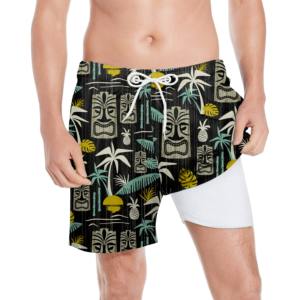 Factory New <b>Men's</b> High Cut Solid Lace Swim <b>Trunk</b> Shorts with Custom Logo Pattern Front Design Spandex/Nylon - Product Image 3