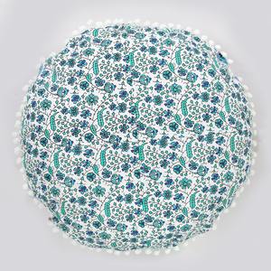 Beautiful Living Room <b>Sofa</b> Decor Round Cushion <b>Cover</b> Mandala Ethnic Cushion Cotton <b>Cover</b> 32" Pom Pom By Indian Consigners - Product Image 5