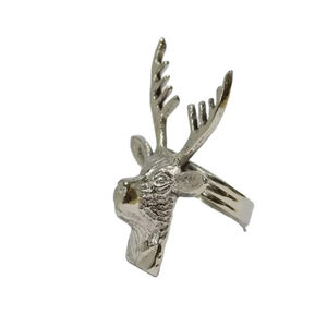 Anneaux de serviette vintage en aluminium poli argenté Organisateur de table pour boucle de serviette de mariage Vaisselle élégante - Product Image 2