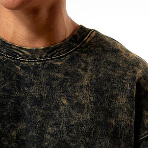 Sudaderas de lana con lavado ácido de peso pesado de alta calidad, pulóver, impresión personalizada, sudaderas básicas de cuello redondo en blanco, sudaderas con capucha y sudaderas - Product Image 2