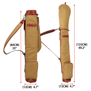 Golf Club Bag Carrier Pencil Style Canvas & Leather Khaki Wax Funda acolchada de lana impermeable 2017 - Product Image 4