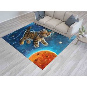 Alfombra de Gato Astronauta: Alfombra Antideslizante con Estampado de Temática Espacial, Alfombra Delgada No Tejida - Product Image 5