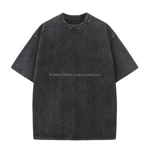 Men Premium Quality 100% Cotton Canvas Hip Hop Short Sleeve Hem Plain Dyed Breathable T Shirt Regular Fit Customized Color <b>Logo</b> - Product Image 2