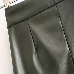 Leggings en similicuir PU respirant taille haute pour femmes pantalon Sexy de contrôle du ventre extensible pour l'été Style avant plat - Product Image 5