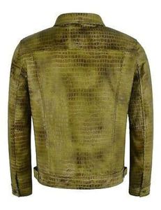 Chaqueta de Invierno de Cuero Genuino con Estampado de Piel de Cocodrilo, Ropa Casual de Alta Calidad, Elegante, Cálida, Transpirable y Duradera - Product Image 5