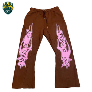 กางเกงวอร์มขายาวของผู้ชายทันสมัยใหม่3D ออกแบบได้ตามต้องการสำหรับพิมพ์พัฟกางเกงผ้าฟลีซระบายได้ดีไซน์สตรีทแวร์แบบมีหน้าแบน - Product Image 3