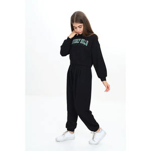 Ensemble de survêtement imprimé à col rond en tissu à deux cordes pour fille - Product Image 2