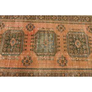 Alfombra clásica de lana verde naranja de 4,4X11,2 pies, área grande turca, patrón abstracto para adolescentes, diseño de pasillo rectangular, Alfombra de habitación de látex - Product Image 5