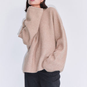 Fleece <b>Women</b> Sweater <b>Cardigan</b> 100%pure Cashmere Winter Breathable <b>Women</b> Vintage Warm Turn Down Collar Zipper <b>Thick</b> Knit Sweater - Product Image 3