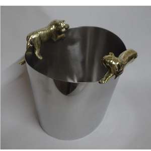 New Arrival Metal <b>Wine</b> Cooler with 2 Brass Handles Metal <b>Bar</b> Tools From India Champagne <b>Wine</b> Cooler Metal <b>Wine</b> Chiller Cooler - Product Image 5