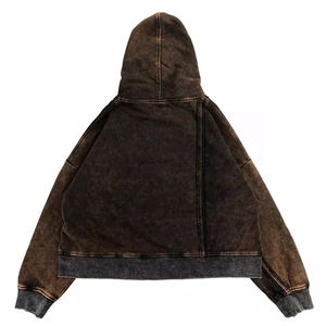 Alta calidad 100% algodón Cargo Pocket Unisex desgastado elegante Vintage Sudadera con capucha diseño informal tamaño libre fabricante personalizado - Product Image 5