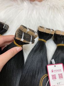 Extensiones de Cabello Brasileño al por Mayor, Ondulado al Agua, Negro Azabache, con Cinta Adhesiva, 100% Cabello Humano Virgen Remy, Doble Trama a Máquina, de 1 a 9 Piezas - Product Image 3