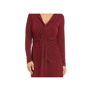 Abito tubino comodo Karen Kane con vita naturale e design rosso con nodo frontale - Product Image 2