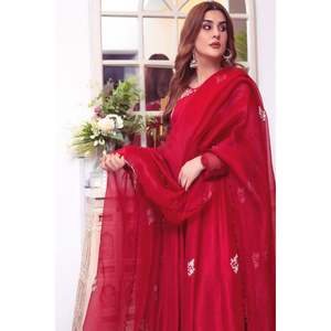 Robe élégante en mousseline de soie coupe trapèze à taille empire, col rond, manches longues, imprimé floral et superposition transparente - Product Image 3