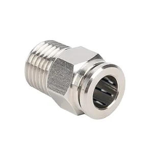 Raccord Droit Pneumatique Industriel Automatique en Laiton et Cuivre pour Air et Gaz, pour Machines et Autres Applications Industrielles - Product Image 1