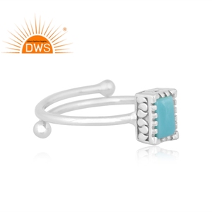 Best Selling Fine Sterling Silver Natural Arizona Turquoise Gemstone <b>Adjustable</b> <b>Ring</b> Jewelry Manufacturer - Product Image 3