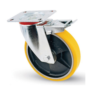 Ruota Ultraleggera Girevole con Freno Diametro 80 mm - Product Image 1