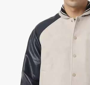 Chaquetas Varsity de Invierno de Forro Polar para Hombre, Estilo Moderno, Personalizadas al por Mayor, Chaquetas Bomber de Béisbol de Cuero para Hombre - Product Image 5