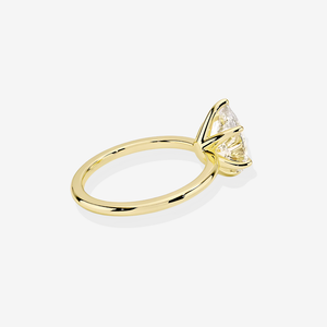 Lab Grown Diamond <b>Ring</b> Pear Cut Classic Solitaire Engagement with 14k Gold Elegant Diamond <b>Rings</b> - Product Image 3