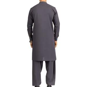 Traje Tradicional Pakistaní Shalwar Kameez para Hombre en Gris Carbón, Kurta Pajama de Alta Calidad, Ropa Étnica Hecha a Medida - Product Image 2
