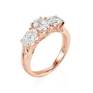 Jeulia Men's Three Stone Oval Cut Diamond Promise <b>Ring</b> Handmade Sterling <b>Silver</b> <b>Statement</b> <b>Ring</b> - Product Image 2