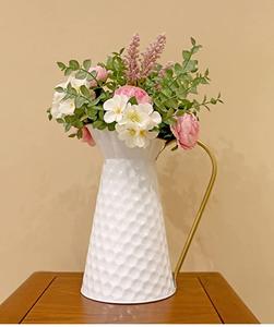 customised handmade <b>Vintage</b> Galvanized Flower <b>Vase</b> jug with white finish for Farmhouse Decorative - Product Image 2