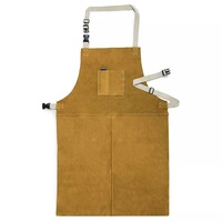 Delantal de Soldadura de Cuero/PU Marrón Resistente al Calor de Alta Calidad, Personalizable con Logotipo, Tallas y Diseño a Medida - Kit de Delantal Duradero para Chef o Carnicero