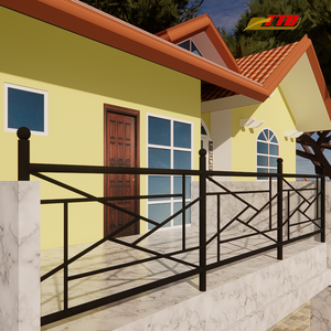 La moderna barandilla de balcón de hierro forjado con detalles decorativos y acabados recubiertos de polvo aporta elegancia y seguridad - Product Image 1