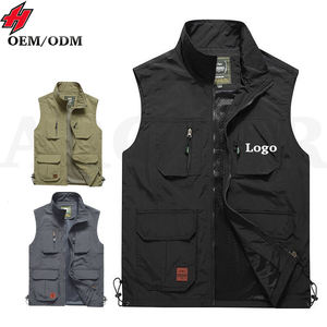 Dernier produit Gilet uni pour l'automne et l'hiver Gilet de travail pour hommes en plein air Gilet de pêche sans manches Gilet utilitaire pour hommes à la mode - Product Image 6