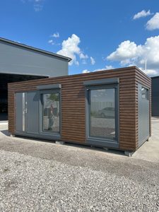 Nueva Casa Contenedor Prefabricada de 20 pies, Estructura de Acero, Paneles de Madera, Taller, Almacén, Edificio Modular, Diseño Rectangular - Product Image 2