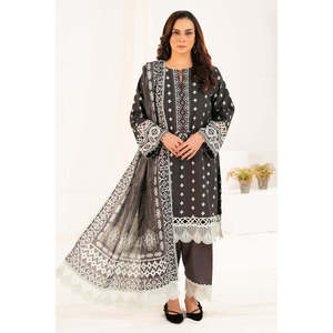 Ensemble 3 pièces Khaddar en coton imprimé pour femme, Salwar Kameez Dupatta K-52041, coupe ample, extensible, robe pakistanaise, tenue de festival indienne - Product Image 4