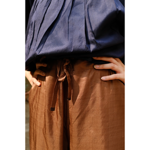 Pantalon large en satin pour femme, taille XL, taille haute, fermeture élastique, respirant, doux, coloré, tissu tissé décoratif élastique délavé - Product Image 1