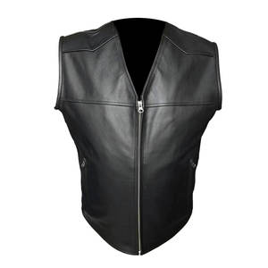 Nuevo Chaleco de Cuero Vacuno para Hombre, Chaleco sin Mangas para Motociclista, Chaleco de Piel de Cordero, Logotipo Personalizado OEM, Fabricante de Fábrica al por Mayor - Product Image 1
