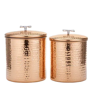 Recipiente de metal con diseño de lunares con tapa de madera, herramientas para hierbas y especias, utensilios de cocina y utensilios de cocina - Product Image 3