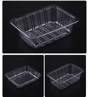 Récipient alimentaire en plastique transparent jetable à charnière de 16oz Boîte en plastique à charnière à clapet